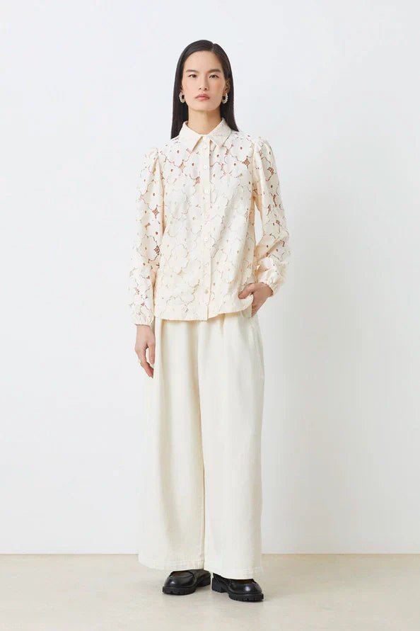 SUNCOO Lamour Lace Blouse - Capri by Sunset & Co.