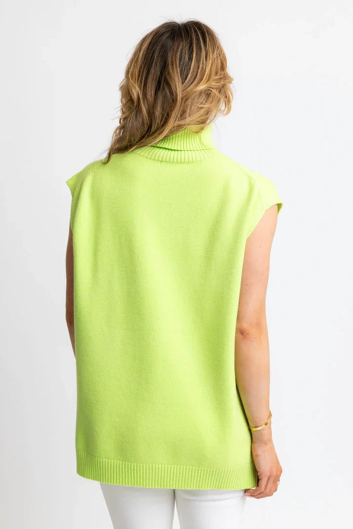Karlie Solid Sleeveless Turtleneck Sweater - Capri by Sunset & Co.