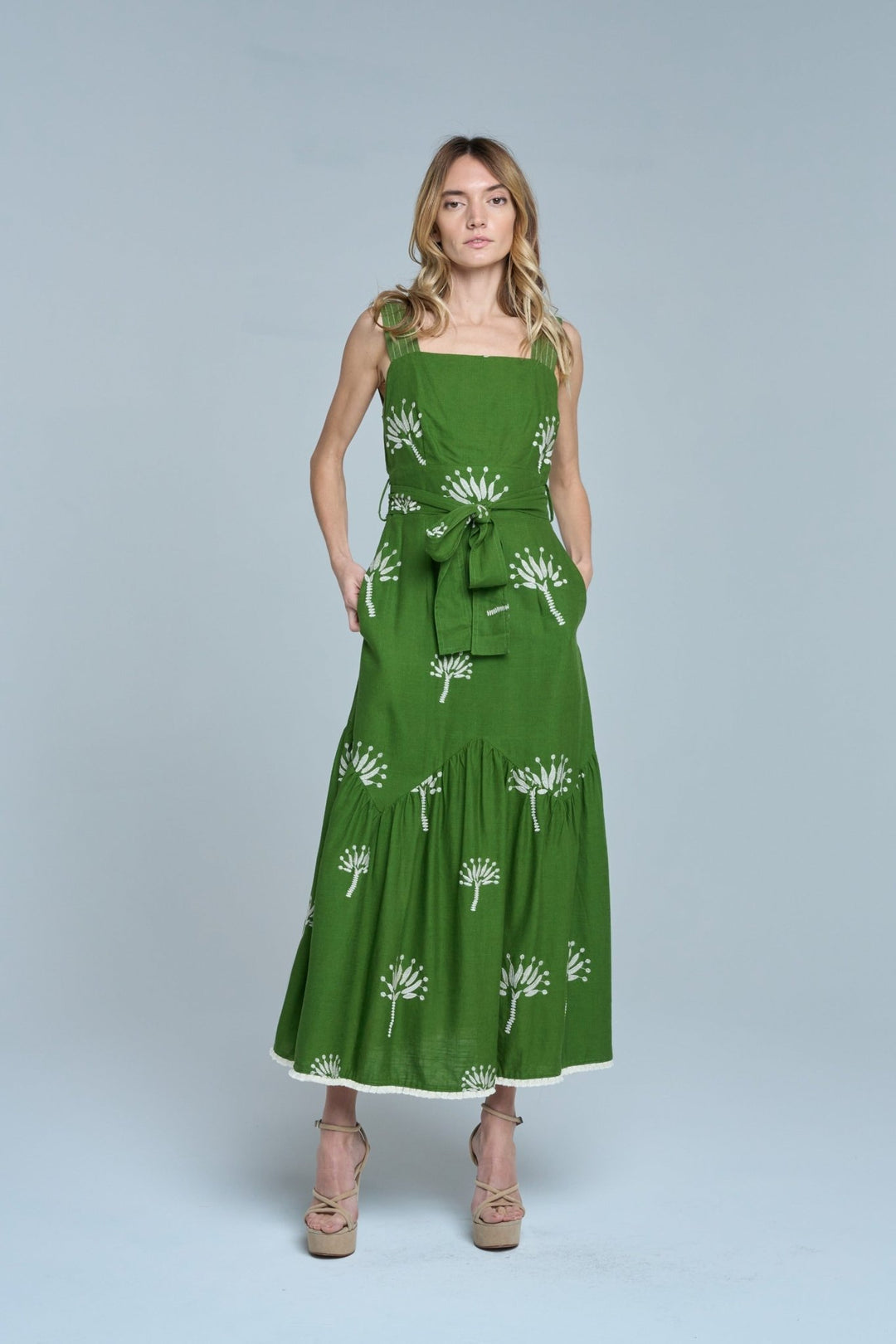 CIEBON Sadira Embroidered Midi Dress - Capri by Sunset & Co.