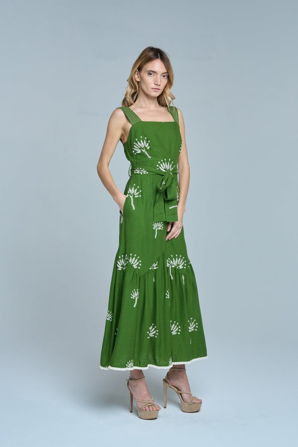 CIEBON Sadira Embroidered Midi Dress - Capri by Sunset & Co.