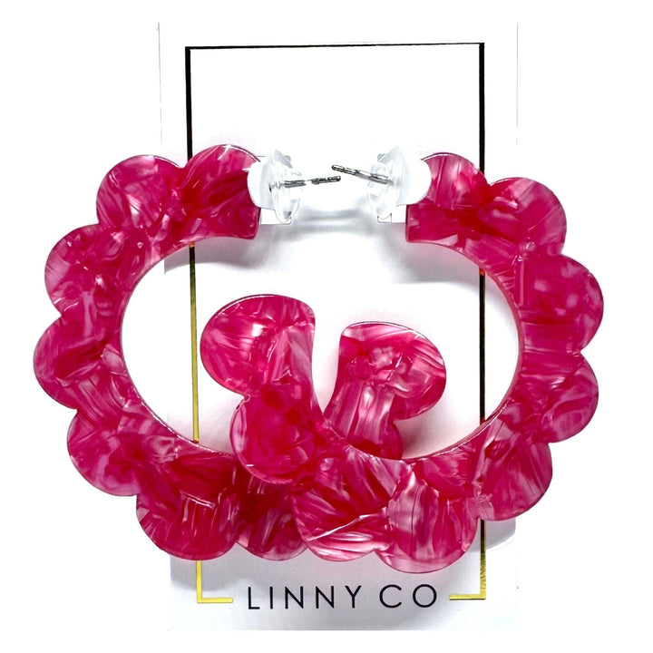Linny Co Margo Scalloped Hoop Earrings - Capri by Sunset & Co.