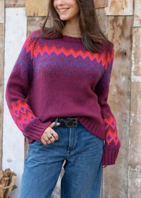 Wooden Ships Jaxon Fair Isle Raglan Chunky Sweater - Capri by Sunset & Co.