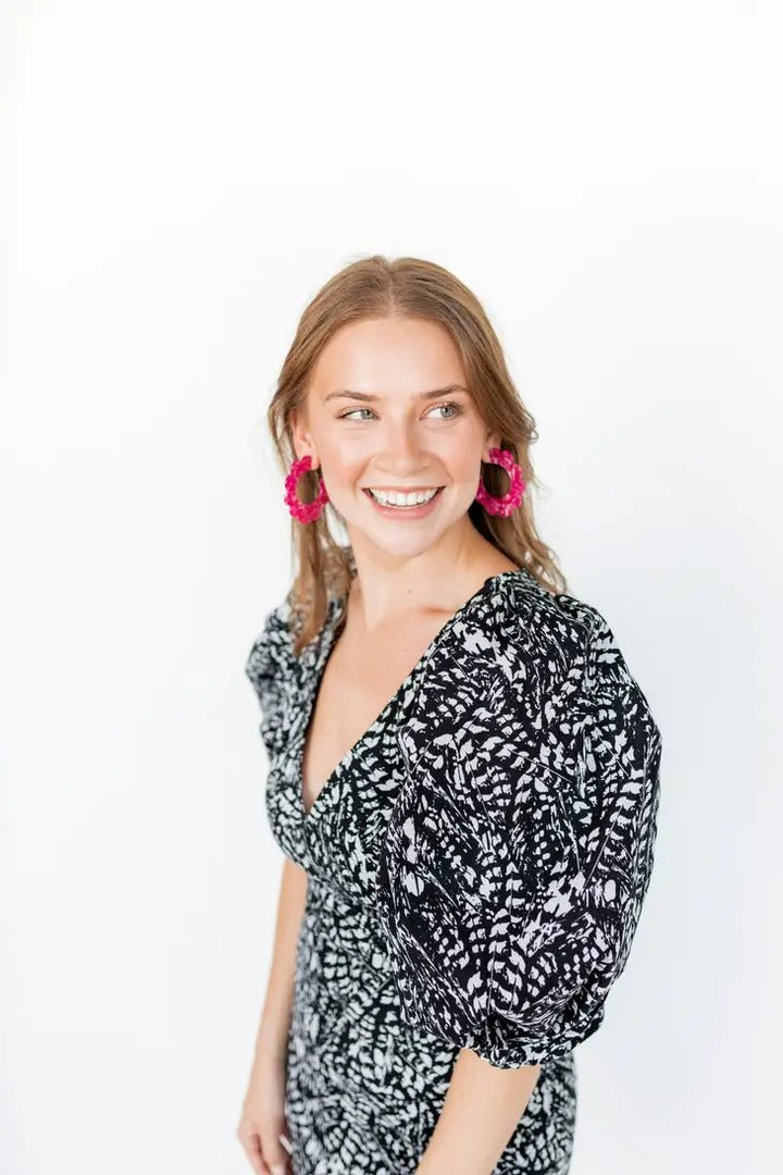 Linny Co Margo Scalloped Hoop Earrings - Capri by Sunset & Co.