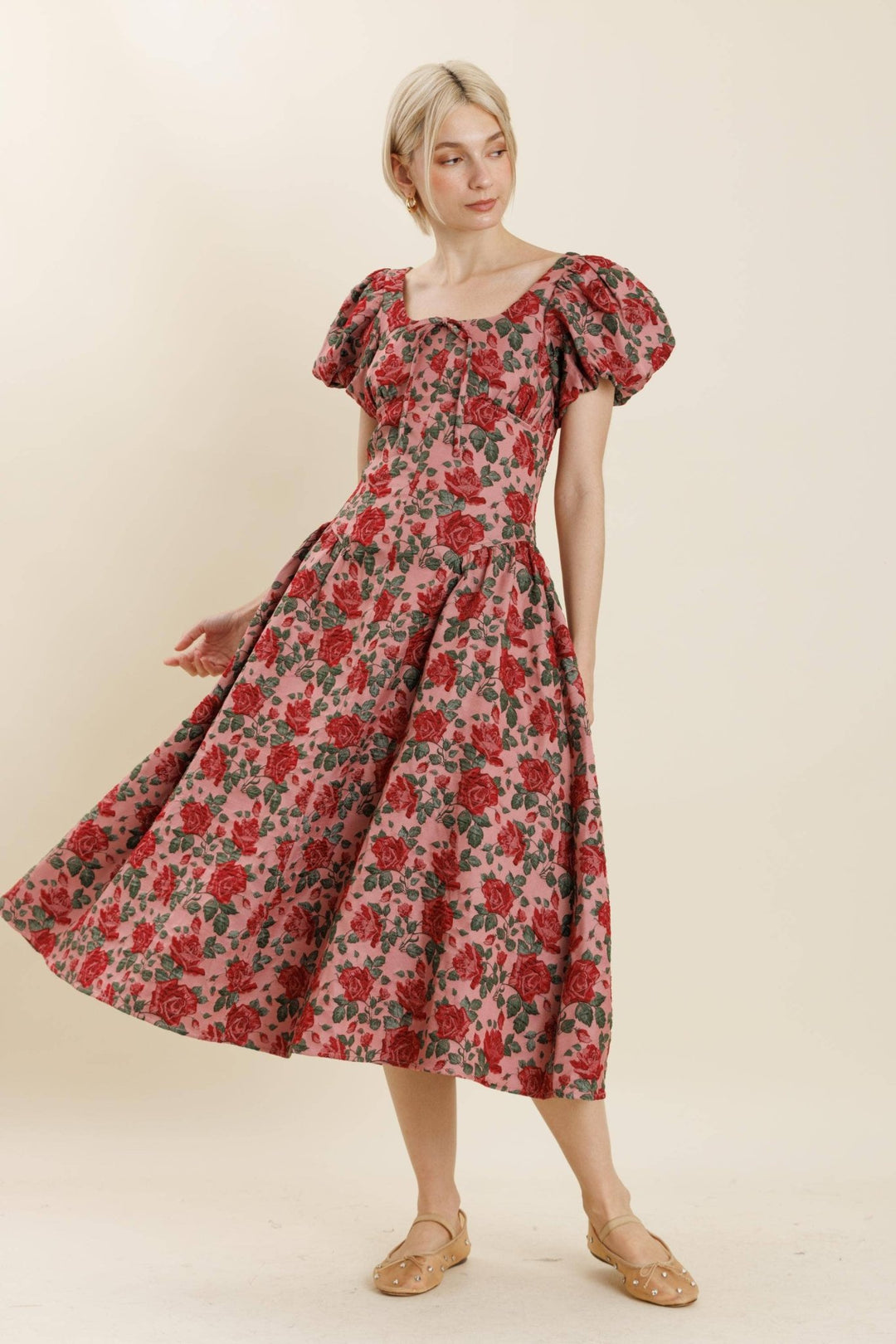 Aureum Jacquard Midi Dress - Capri by Sunset & Co.