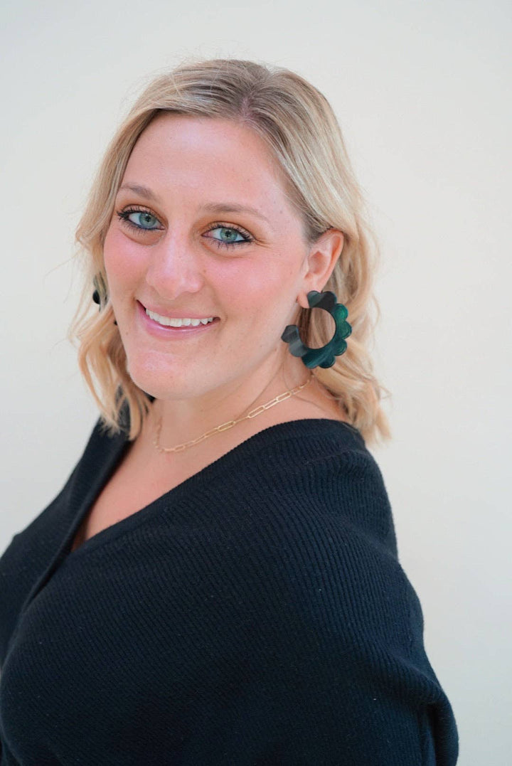 Linny Co Margo Scalloped Hoop Earrings - Capri by Sunset & Co.