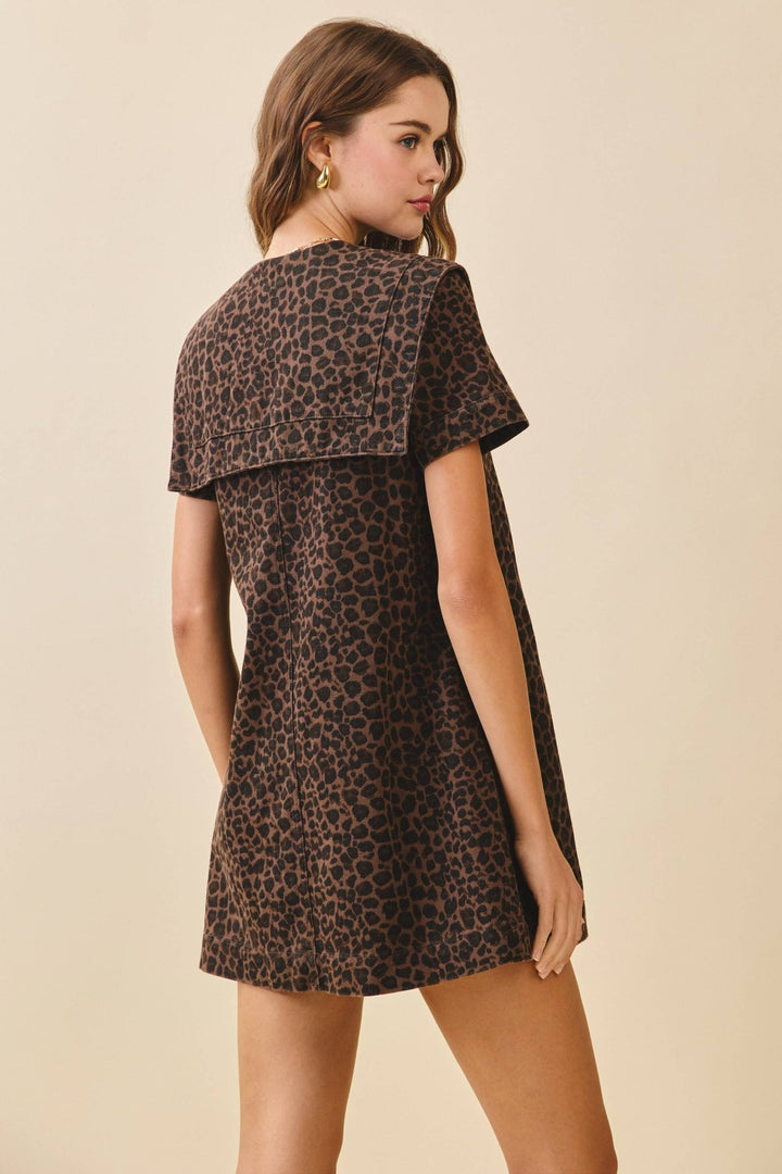 TCEC Oversized Sailor Collar Tie Dress - Capri by Sunset & Co.