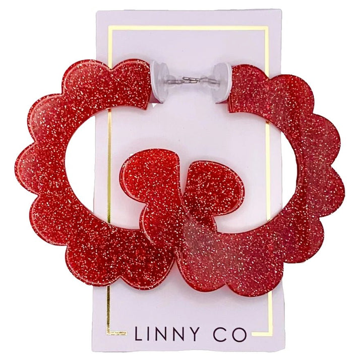 Linny Co Margo Scalloped Hoop Earrings - Capri by Sunset & Co.