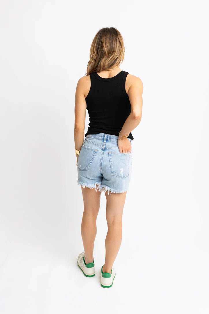 Karlie Solid Ribbed Tank - Capri by Sunset & Co.