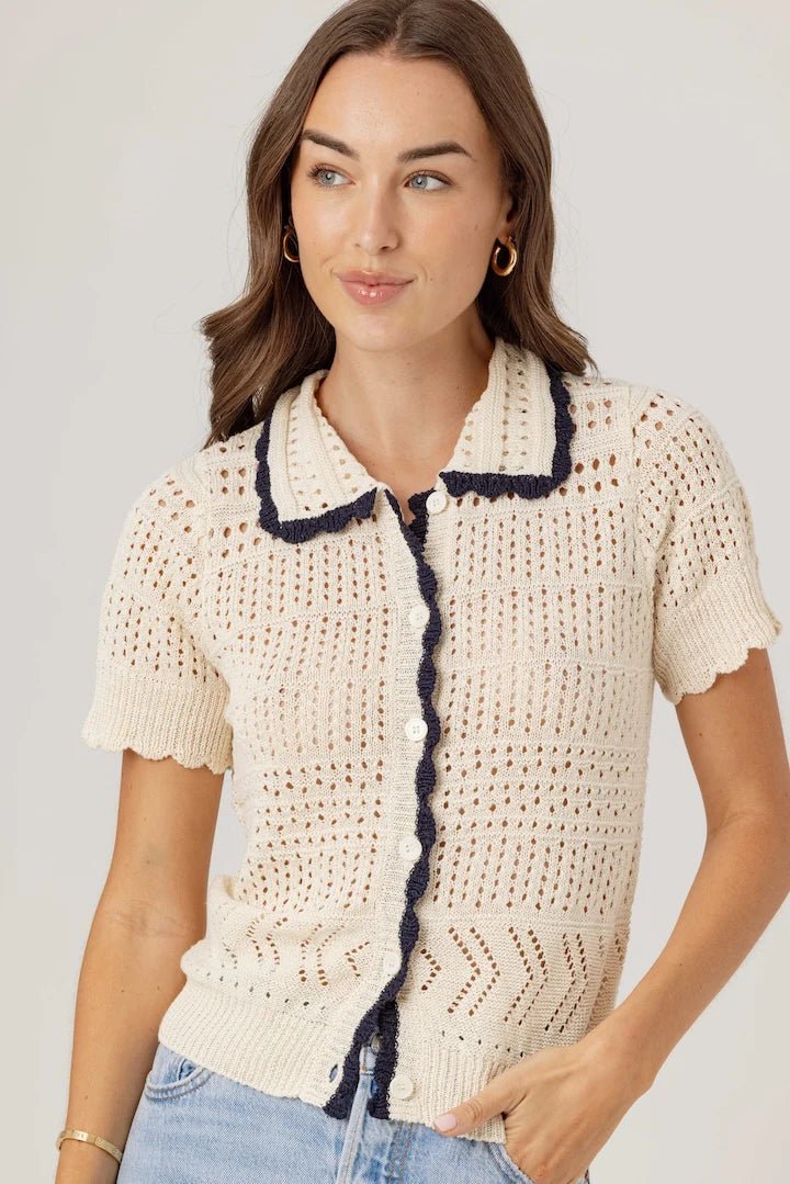 Sundays Agnes Sweater Polo - Capri by Sunset & Co.
