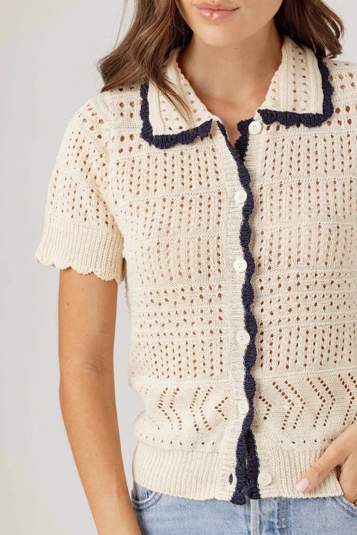 Sundays Agnes Sweater Polo - Capri by Sunset & Co.