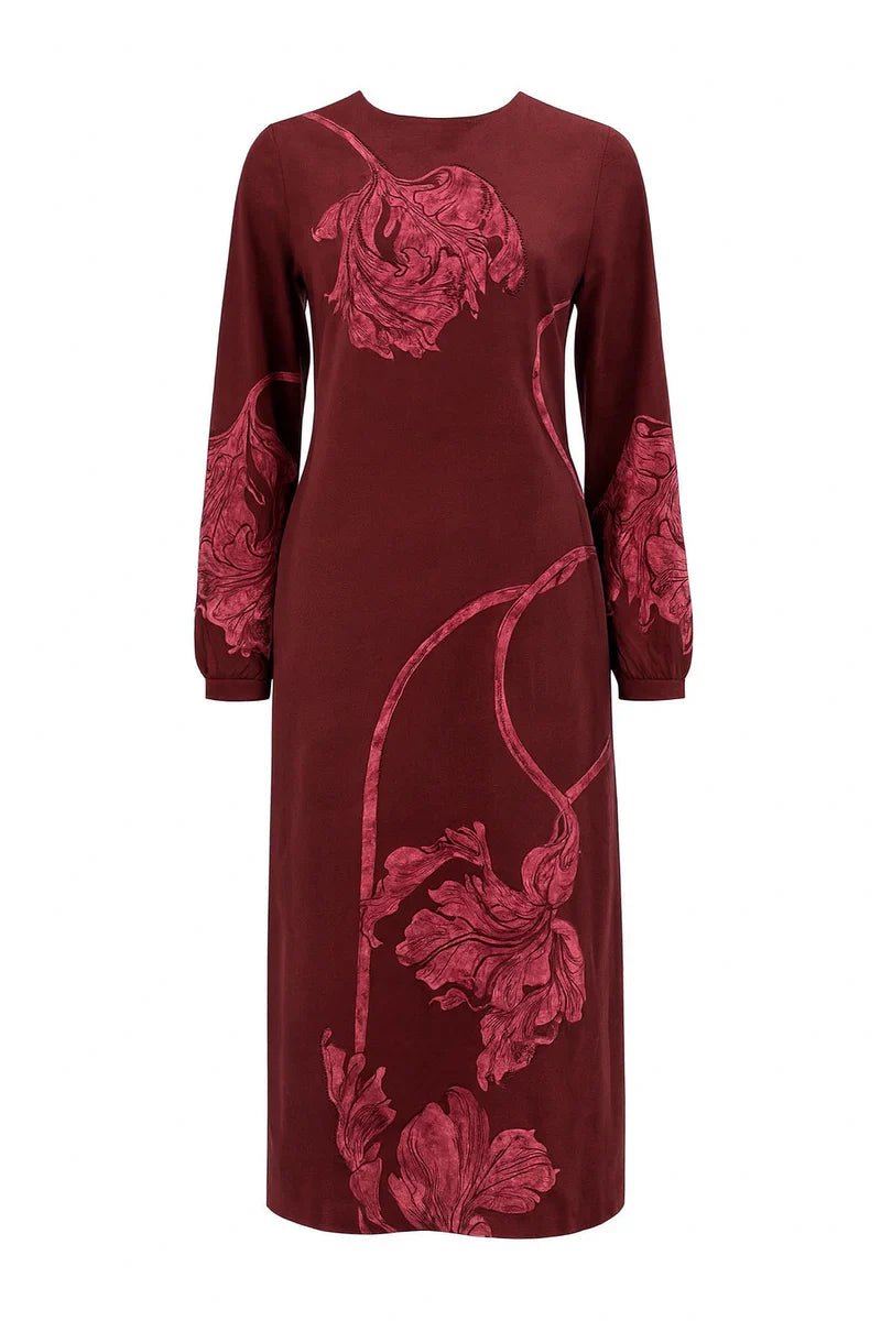 Anna Cate Carly Midi Dress Maroon / L