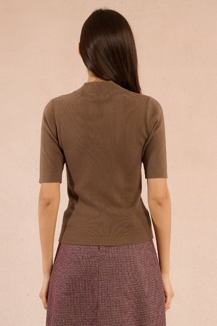 Molly Bracken Mock Neck Knit Top - Capri by Sunset & Co.
