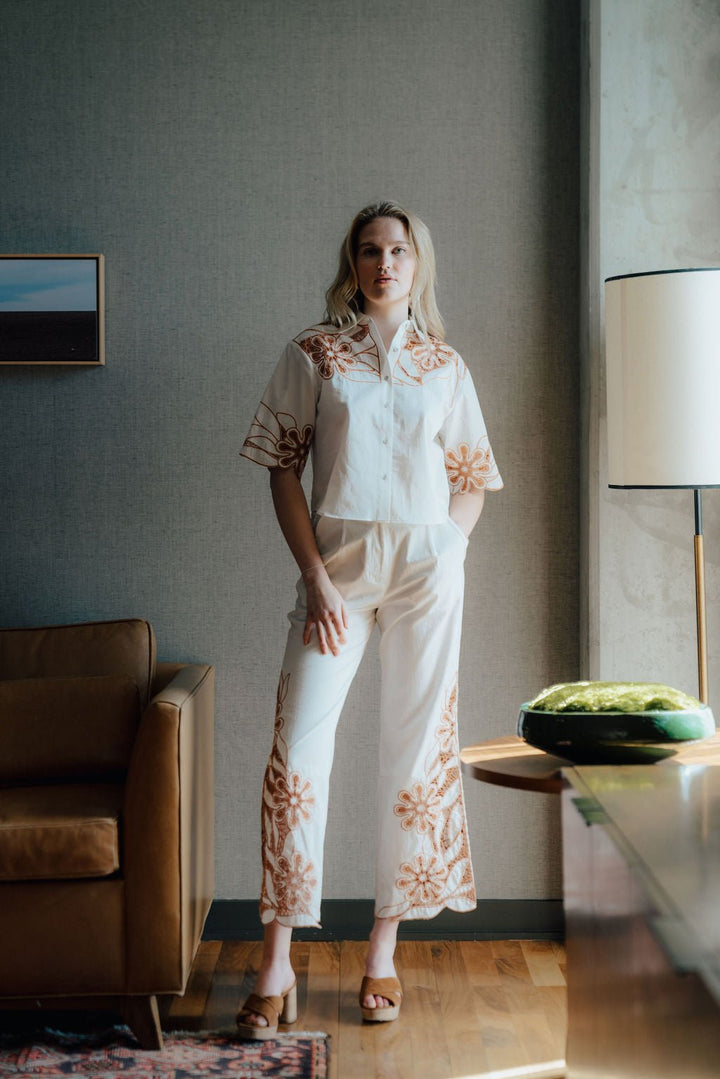 Never A Wallflower Palermo Button Down Shirt - Capri by Sunset & Co.