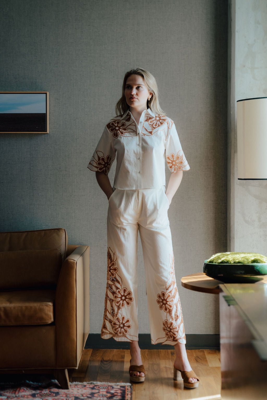 Never A Wallflower Palermo Button Down Shirt - Capri by Sunset & Co.