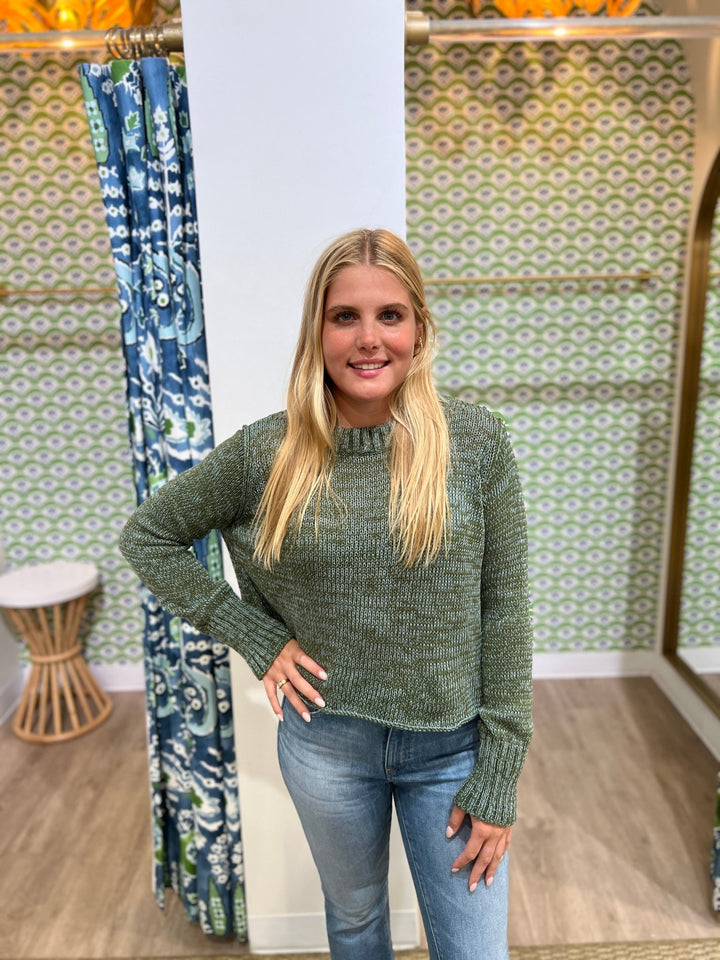 Wooden Ships Harper Cropped Crew Sweater - Capri by Sunset & Co.