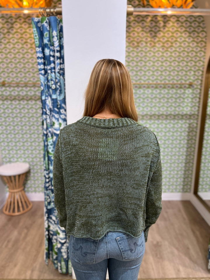 Wooden Ships Harper Cropped Crew Sweater - Capri by Sunset & Co.