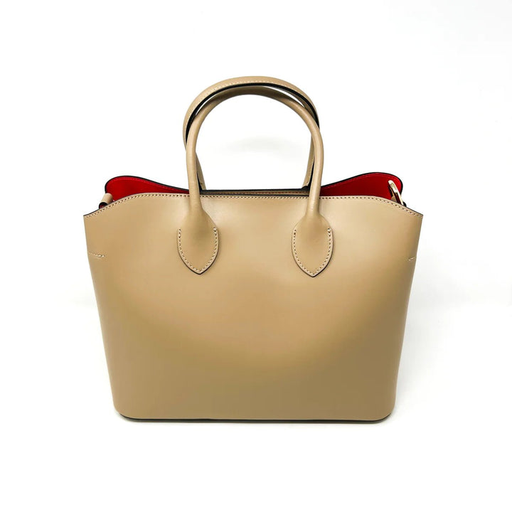 German Fuentes Leather Tote Bag - Taupe - Capri by Sunset & Co.