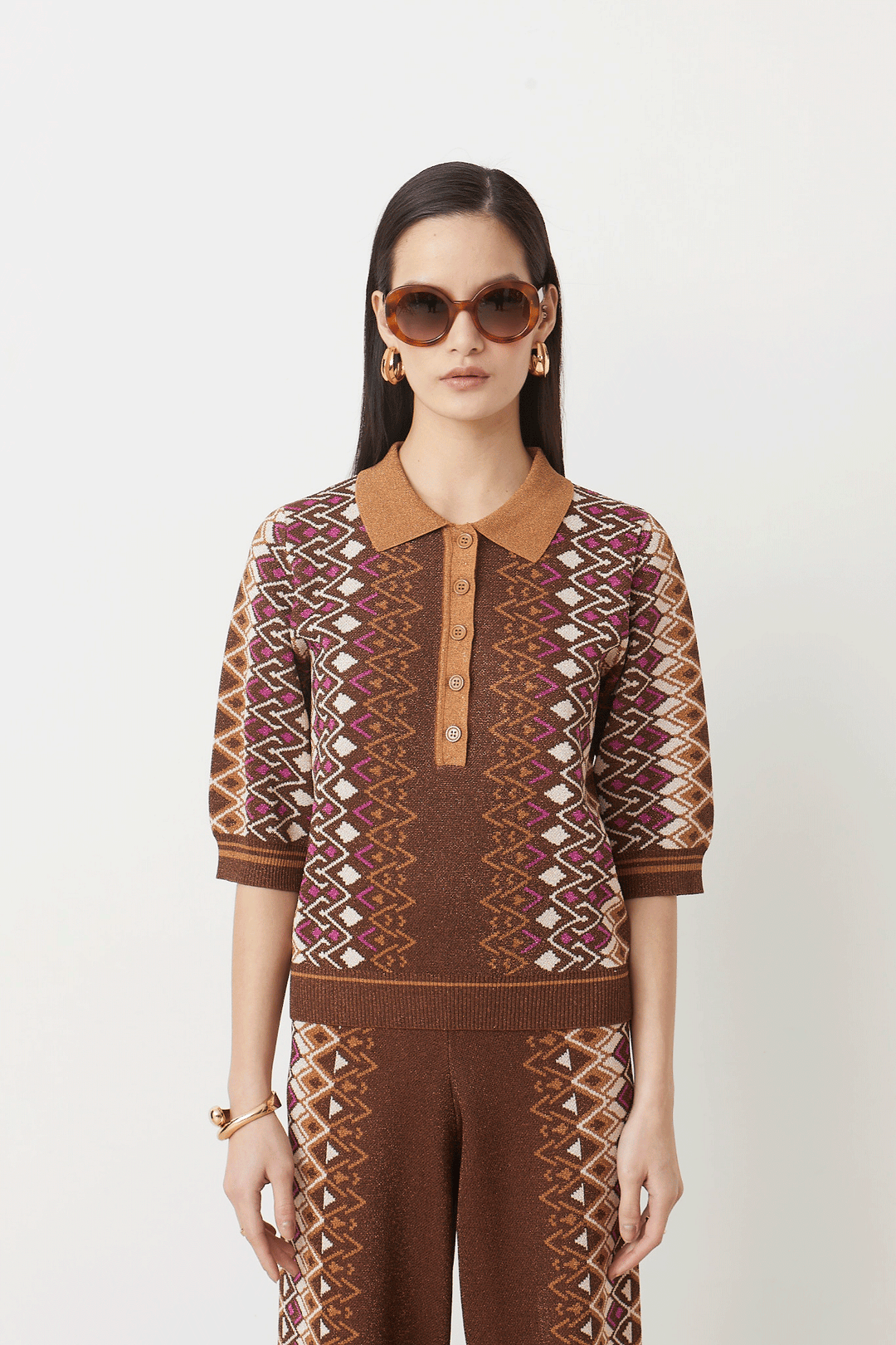 SUNCOO Palmer Polo Top - Capri by Sunset & Co.