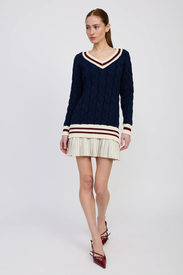 En Saison Knox Mixed Media Mini Dress - Capri by Sunset & Co.