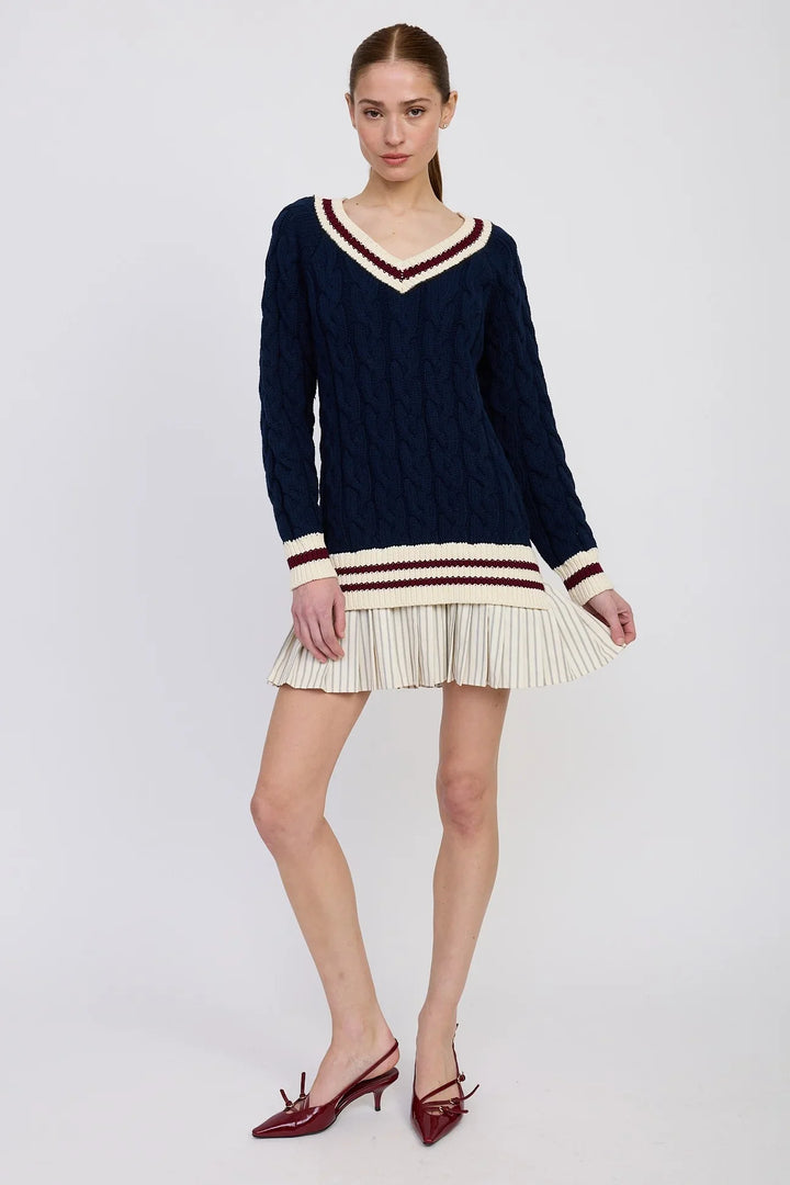 En Saison Knox Mixed Media Mini Dress - Capri by Sunset & Co.