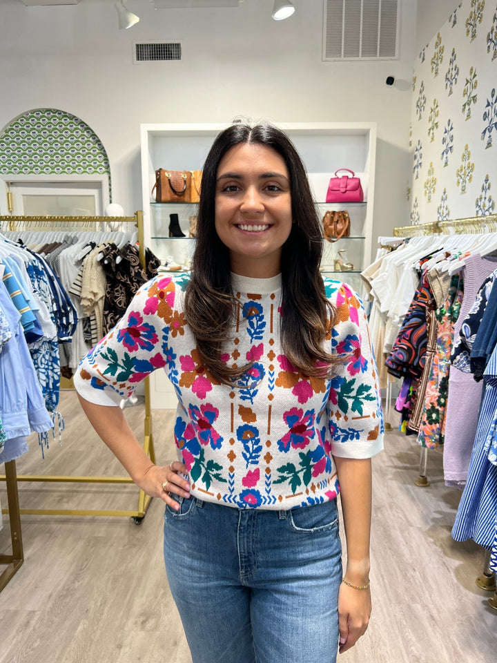 THML Short Sleeve Knit Top - Capri by Sunset & Co.