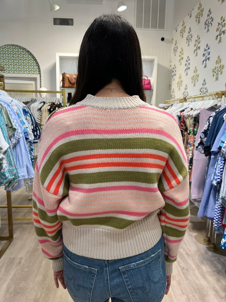 THML Striped Knit Sweater - Capri by Sunset & Co.