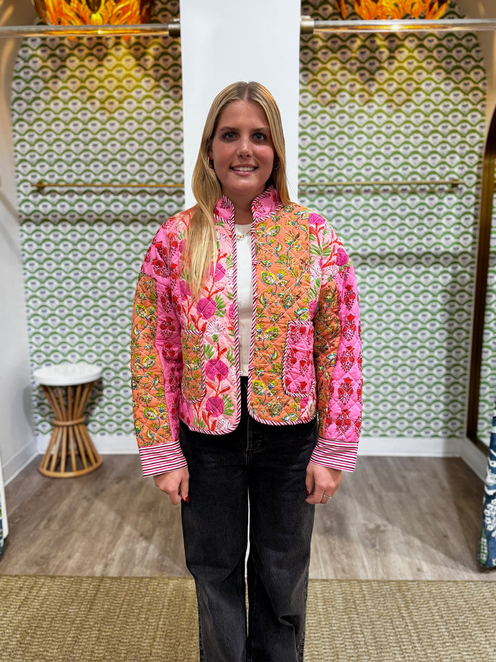 THML Patchwork Quilted Jacket - Capri by Sunset & Co.