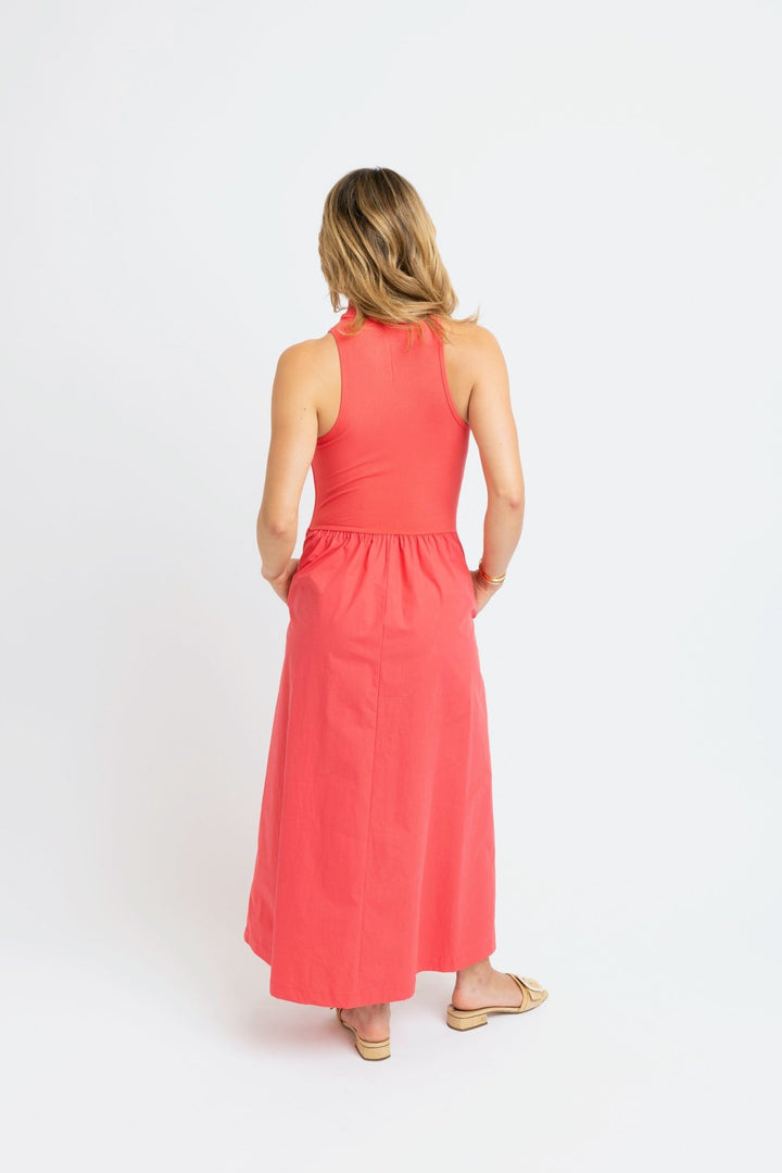 Karlie Solid Mock Maxi Dress - Capri by Sunset & Co.