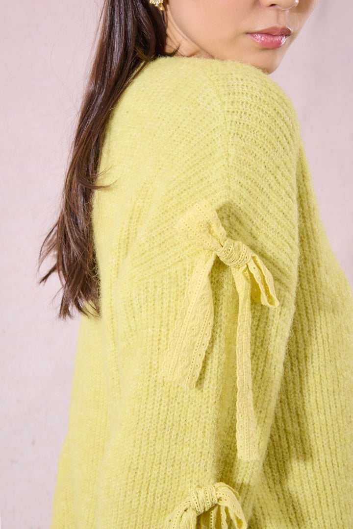 Molly Bracken Bow Sleeve Sweater - Capri by Sunset & Co.