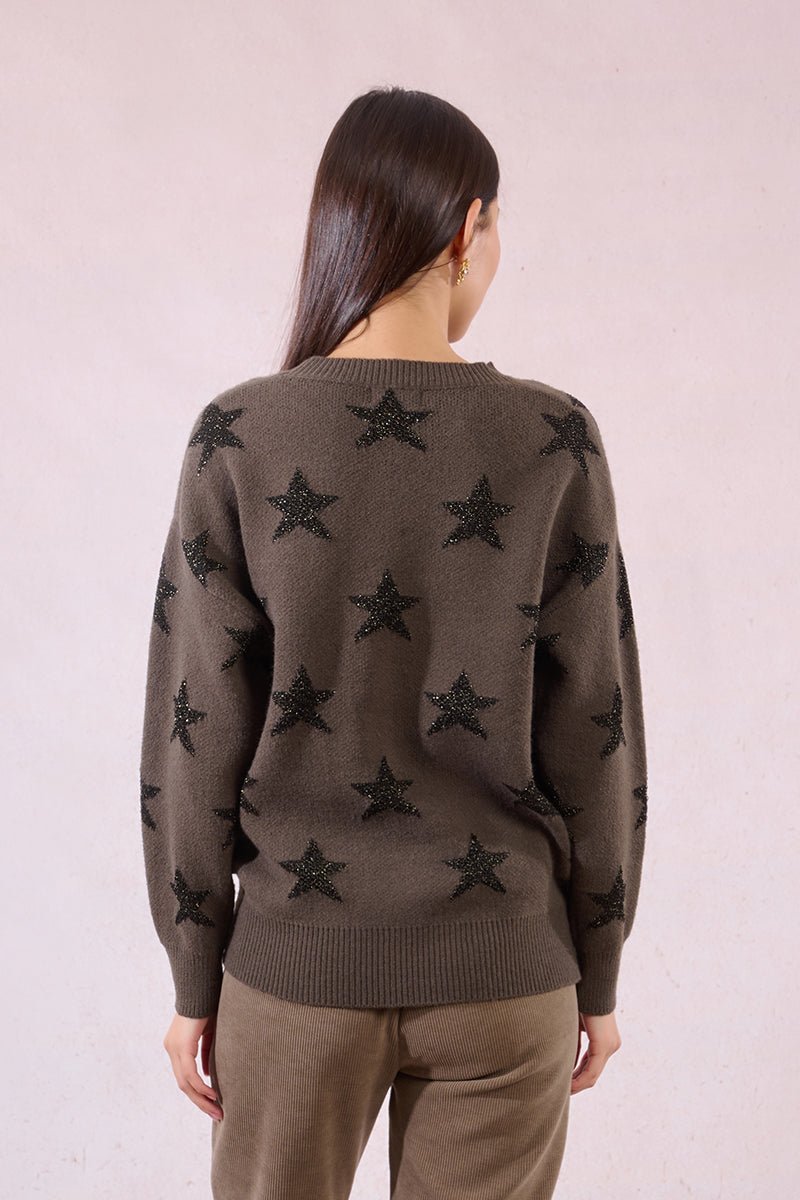 Molly Bracken Star Knit Sweater - Capri by Sunset & Co.