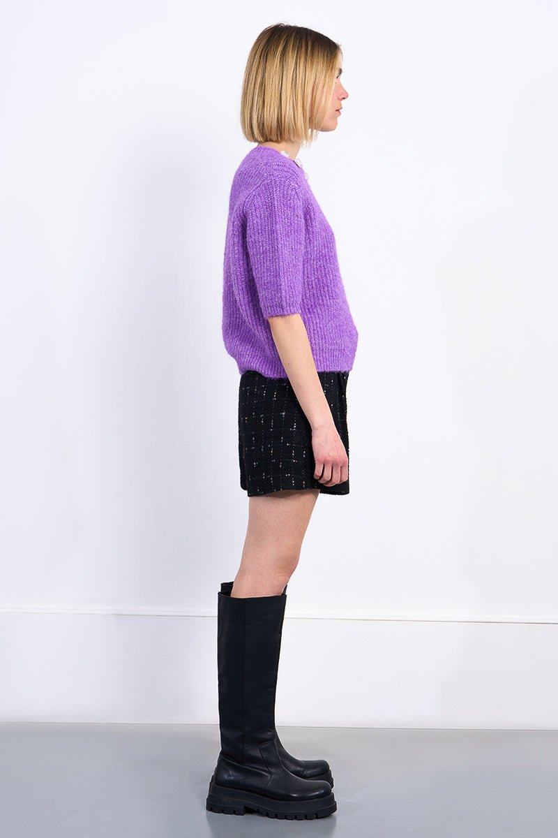 Molly Bracken Short Sleeve Knit Sweater - Capri by Sunset & Co.