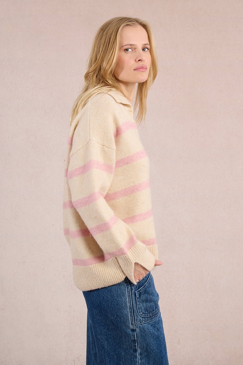 Molly Bracken Collared Sweater - Capri by Sunset & Co.