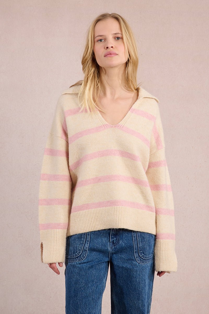 Molly Bracken Collared Sweater - Capri by Sunset & Co.