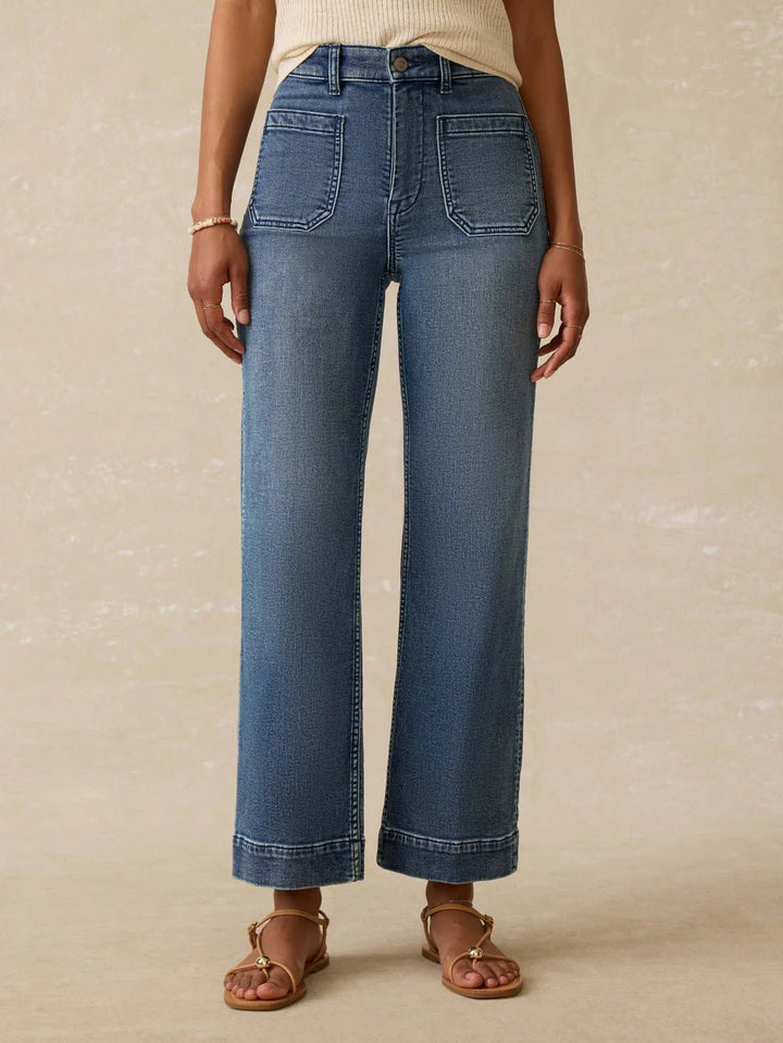 Faherty Stretch Terry Patch Pocket Ankle Length Pant - Capri by Sunset & Co.