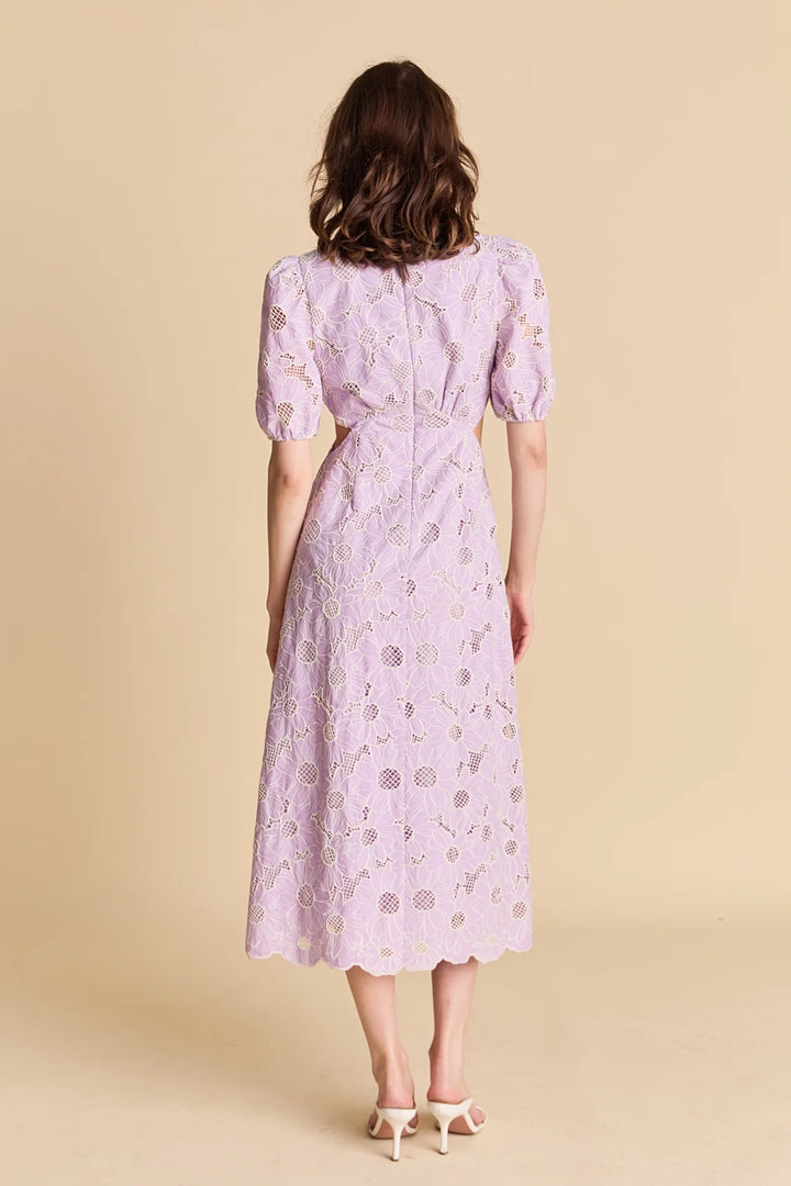 English Factory Lilac Bloom Cutout Dress - Capri by Sunset & Co.