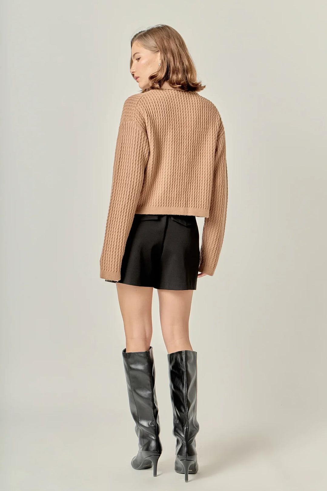 English Factory Textured Knit Lady Jacket - Capri by Sunset & Co.