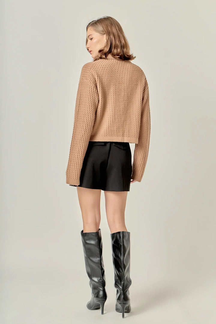 English Factory Textured Knit Lady Jacket - Capri by Sunset & Co.