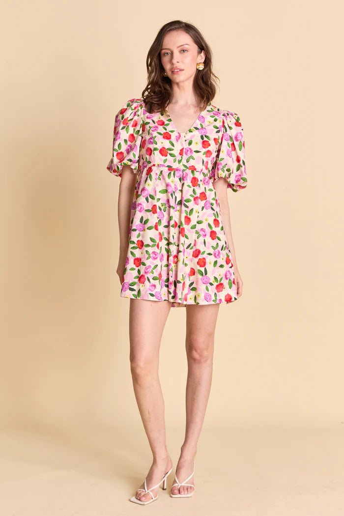 La'Ven Floral Print Mini Dress - Capri by Sunset & Co.