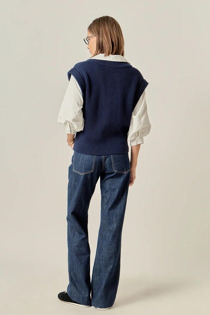 English Factory Mixed Media Top - Capri by Sunset & Co.