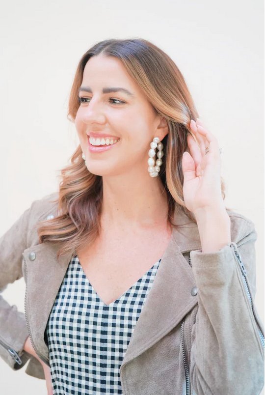 Linny Co Macy Pearl Hoop Earrings - Capri by Sunset & Co.