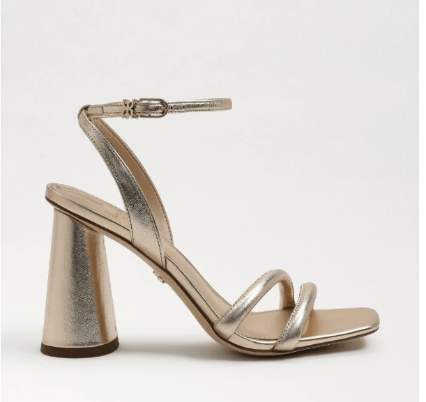 Sam Edelman Kia Block Heel Sandal - Gold Leaf Leather - Capri by Sunset & Co.