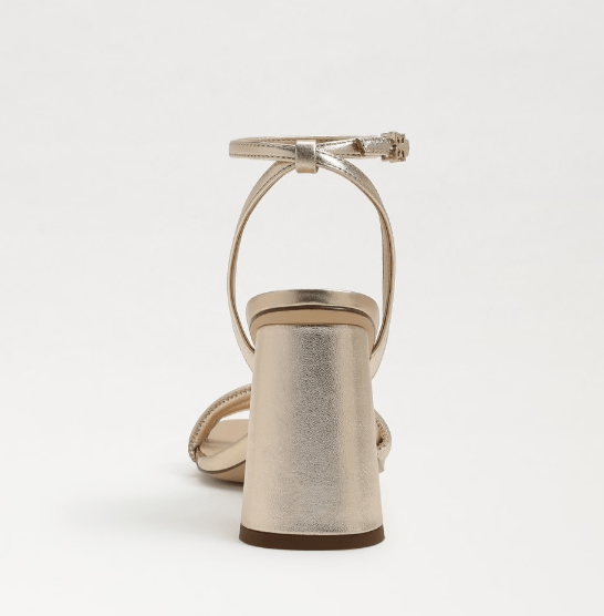 Sam Edelman Kia Block Heel Sandal - Gold Leaf Leather - Capri by Sunset & Co.