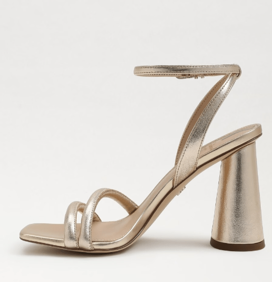 Sam Edelman Kia Block Heel Sandal - Gold Leaf Leather - Capri by Sunset & Co.