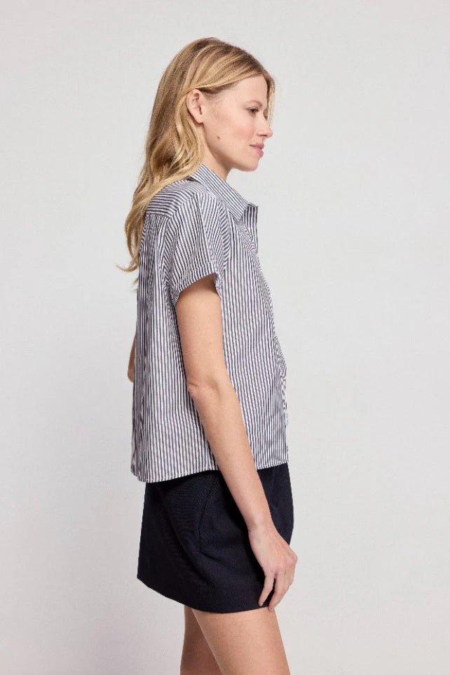 The Shirt The Boxy Short Sleeve Cropped Shirt - Capri by Sunset & Co.