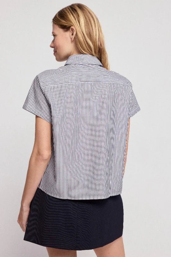 The Shirt The Boxy Short Sleeve Cropped Shirt - Capri by Sunset & Co.
