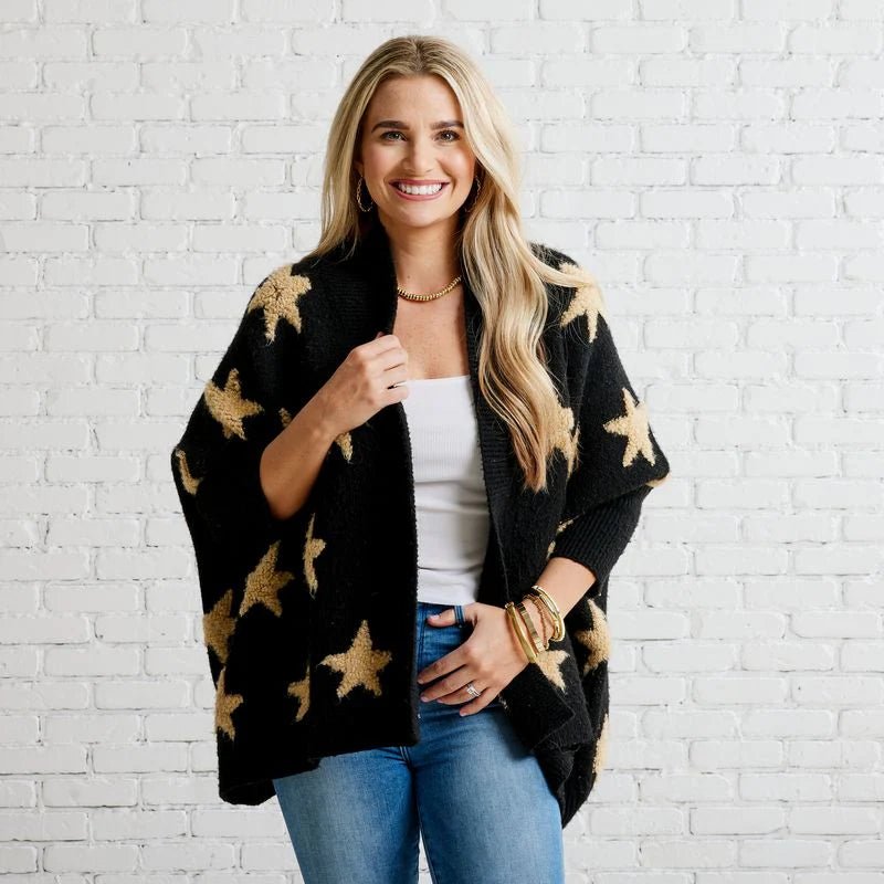 Caryn Lawn Cape Star Sweater Capri by Sunset Co