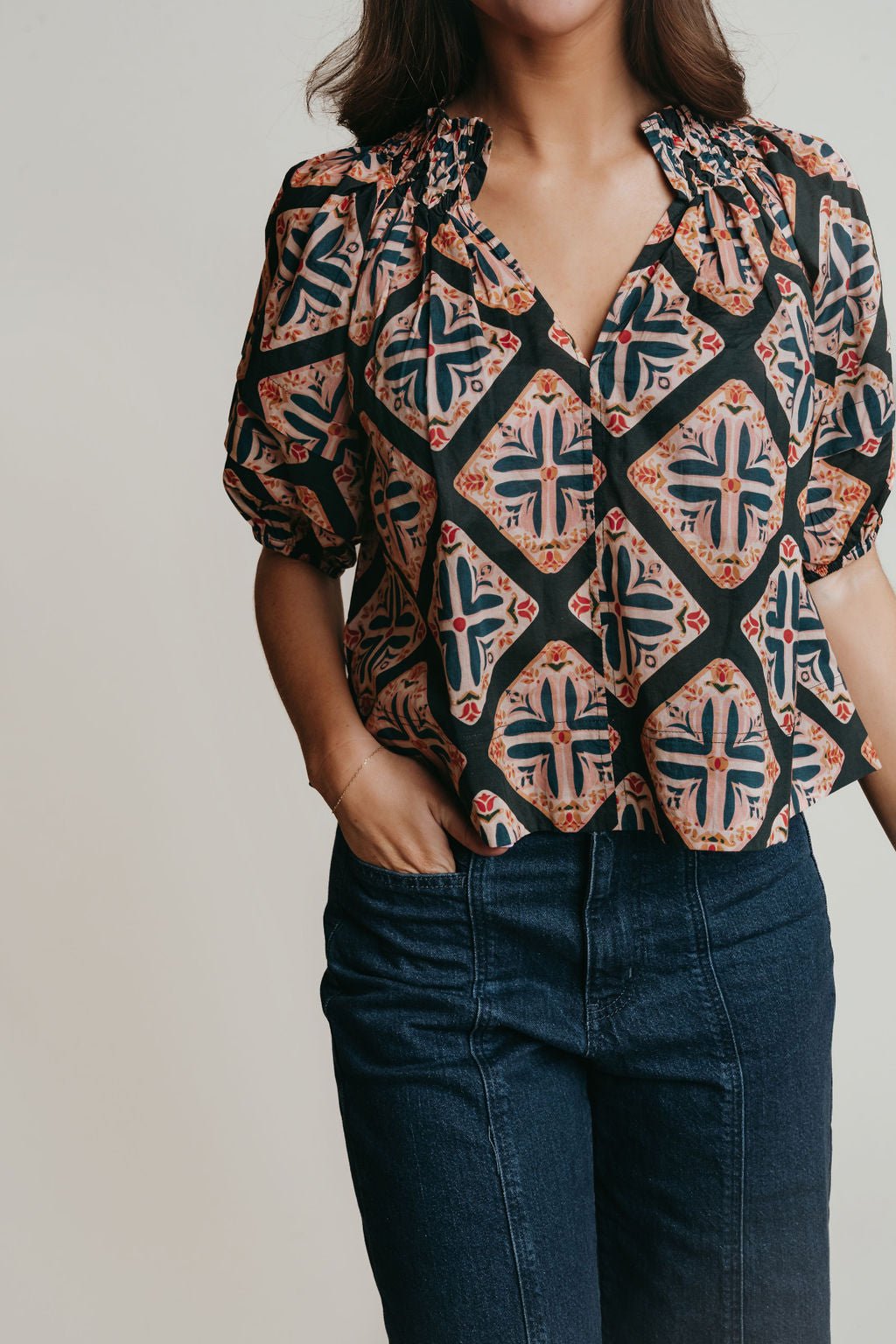 La Roque Sims Blouse - Capri by Sunset & Co.