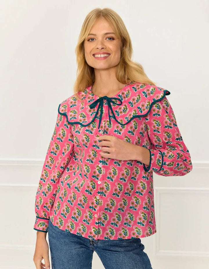 Pink City Prints Apple Blouse - Capri by Sunset & Co.