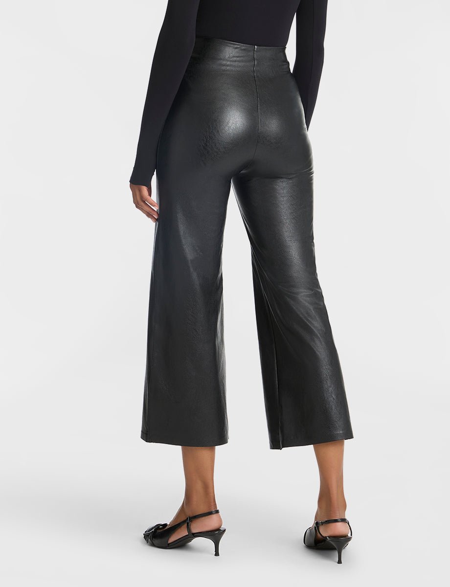 Commando Faux Leather Cropped Wide Leg Pant - Capri by Sunset & Co.
