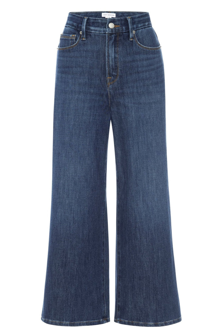 Good American Good Waist Cropped Palazzo Jeans - Capri by Sunset & Co.